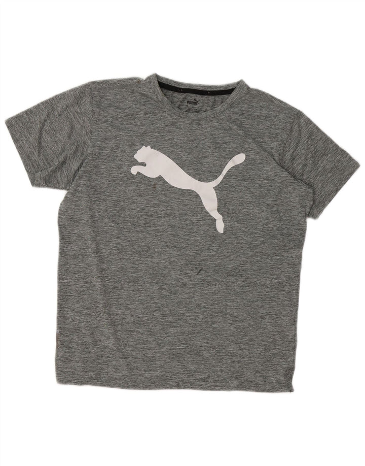 Męski T-shirt z grafiką Puma, średni szary, nakrapiany