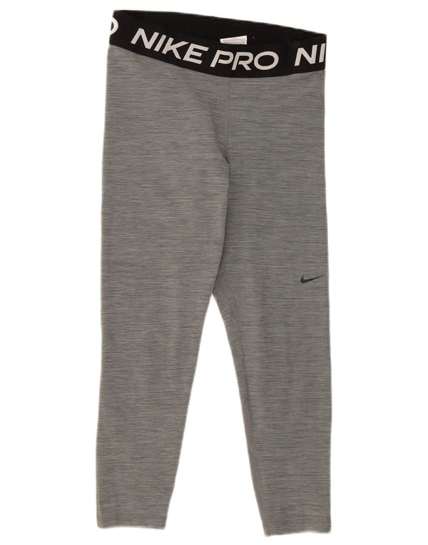 Damskie legginsy Nike Dri Fit Capri Graphic UK 14 Średnioszare, nakrapiane sportowe