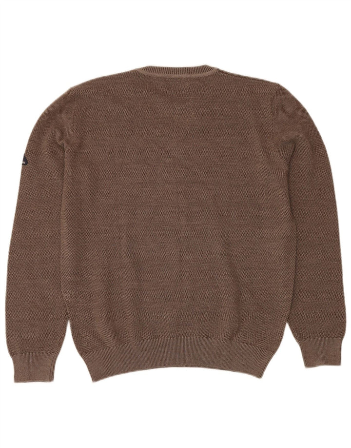 Damski sweter NAVIGARE z dekoltem w kształcie litery V, UK 16, duży, brązowy, wełniany