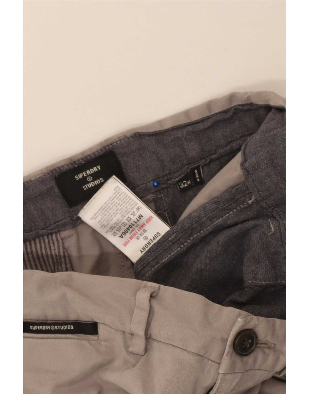 Męskie spodenki typu chino Regular Superdry W32 Średnioszara bawełna