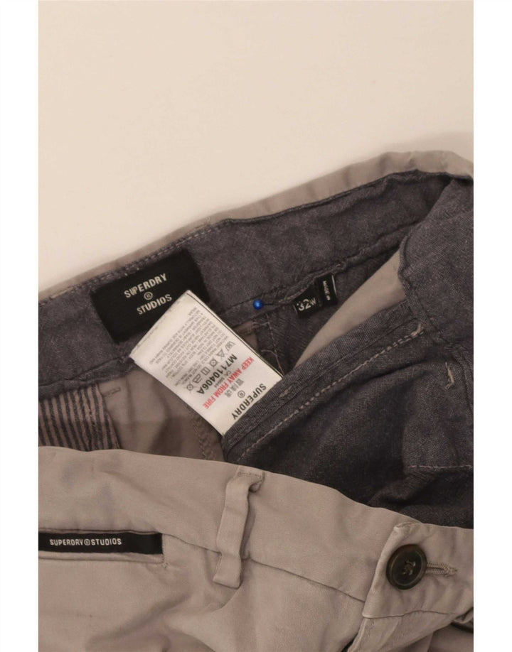 Męskie spodenki typu chino Regular Superdry W32 Średnioszara bawełna
