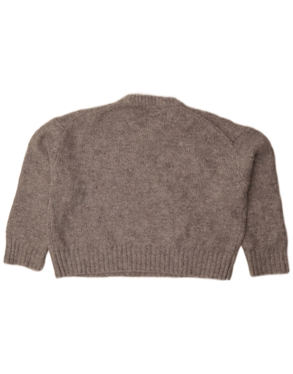 Damski sweter oversize z wycięciem pod szyją Zara UK 14 Średni szary nakrapiany