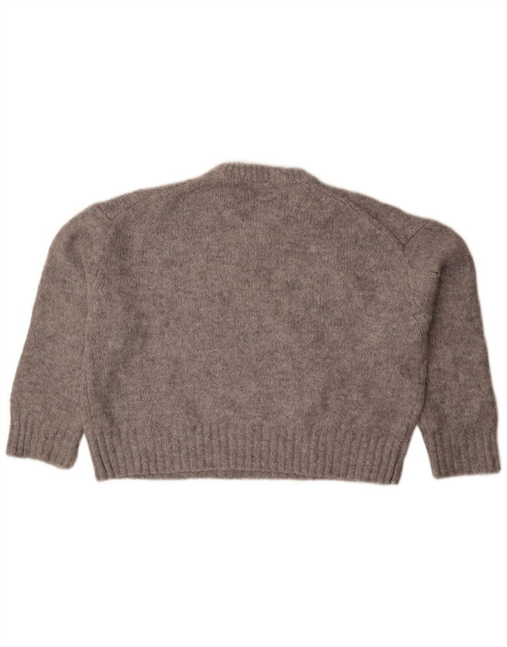 Damski sweter oversize z wycięciem pod szyją Zara UK 14 Średni szary nakrapiany