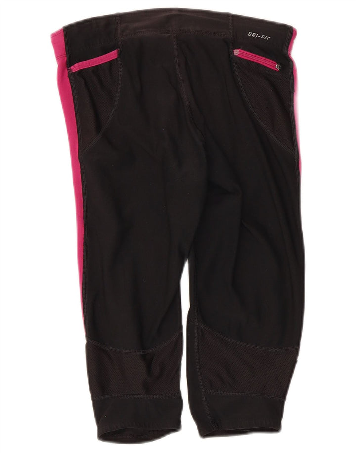 Damskie legginsy Nike Capri UK 8, mały, czarny, poliester z blokami kolorów