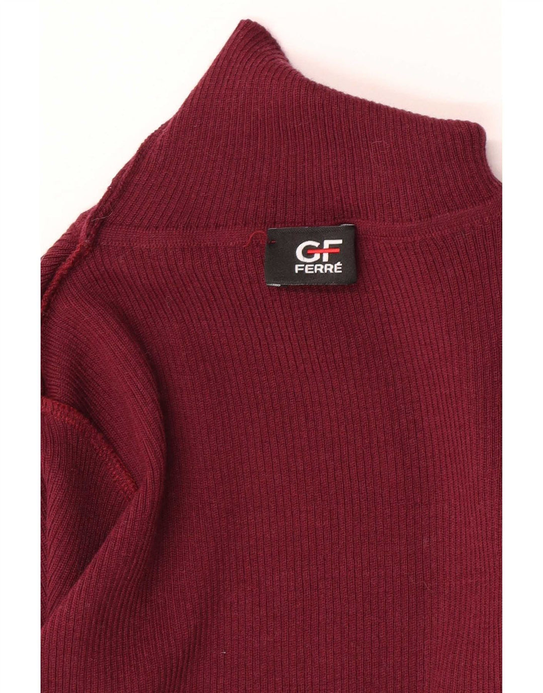 Gianfranco Ferre Damski sweter z golfem UK 8 Small Bordowy