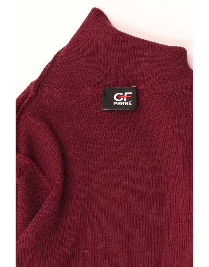 Gianfranco Ferre Damski sweter z golfem UK 8 Small Bordowy