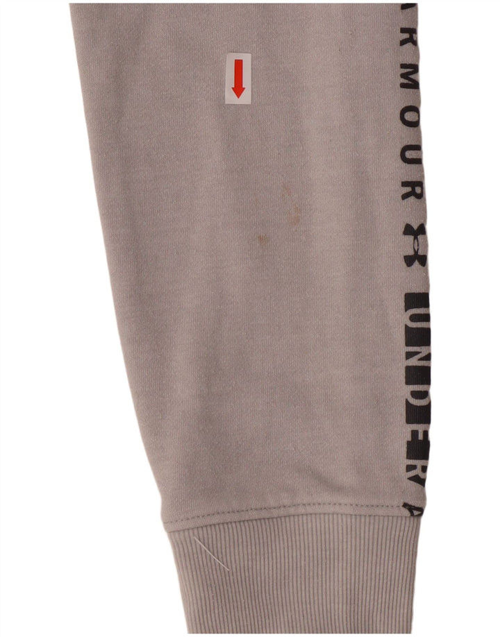 UNDER ARMOUR Womens Threadborne Crop Zip Hoodie Sweater UK 16 Large Grey