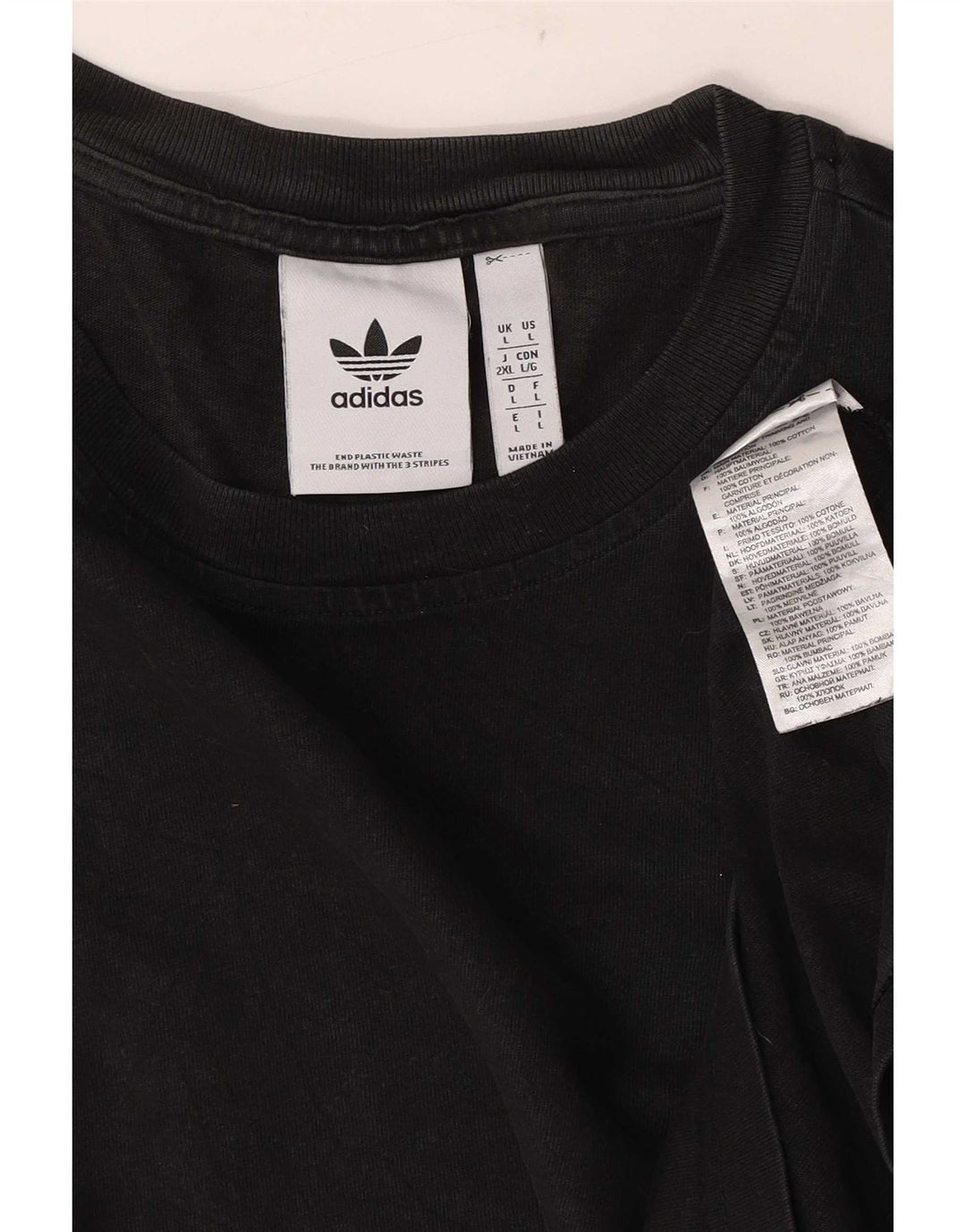 Adidas Męski T-shirt Top Duży Czarny Bawełniany
