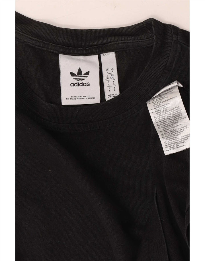 Adidas Męski T-shirt Top Duży Czarny Bawełniany