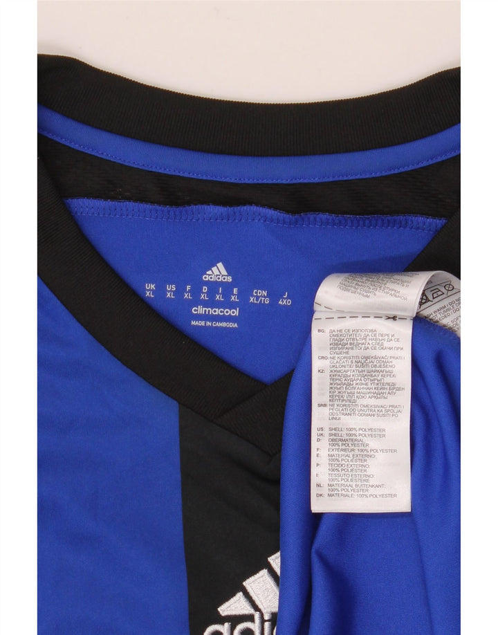 Adidas Męska koszulka Climacool Graphic Top XL Niebieski poliester z blokami kolorów