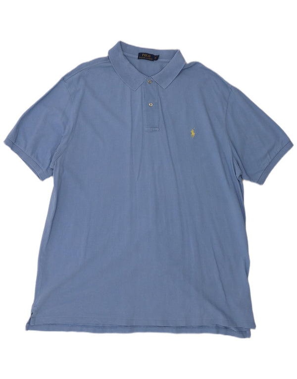 Męska koszulka polo Polo Ralph Lauren 2XL niebieska bawełna