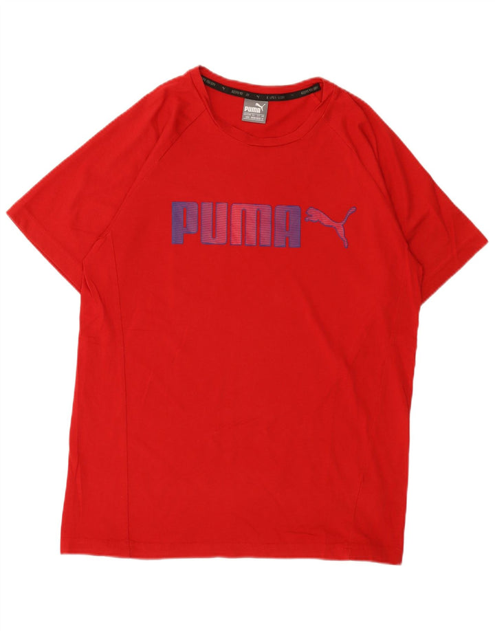 Męska koszulka z grafiką Puma, bawełniana, średnia czerwona