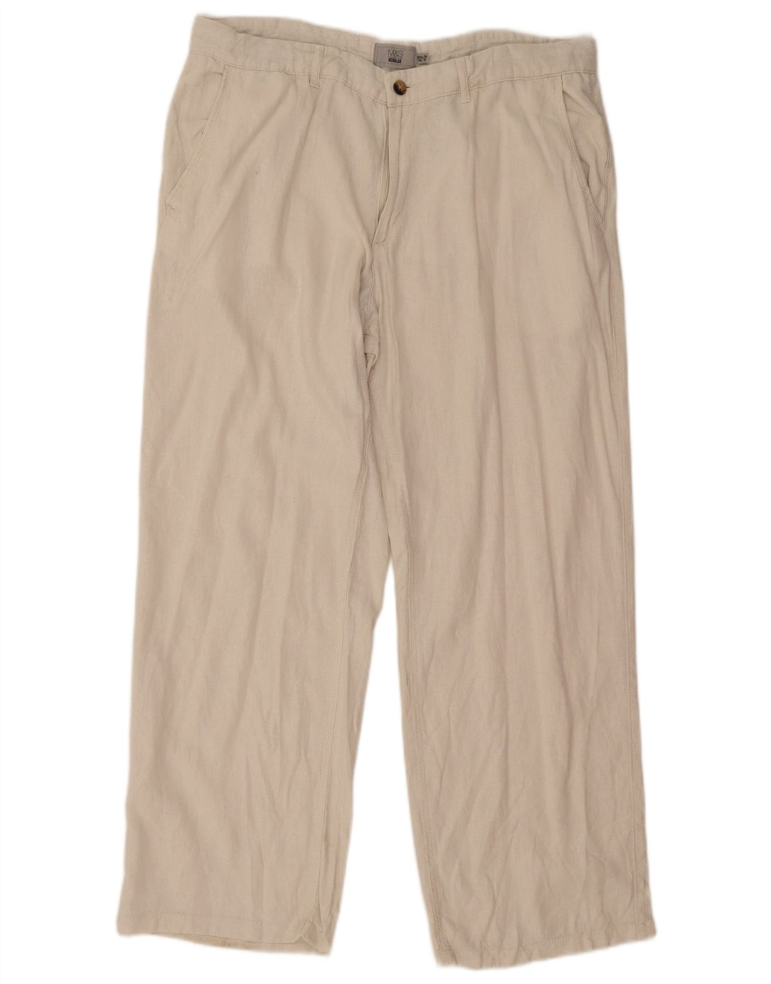Marks & Spencer Męskie proste spodnie chino W38 L31 Off White
