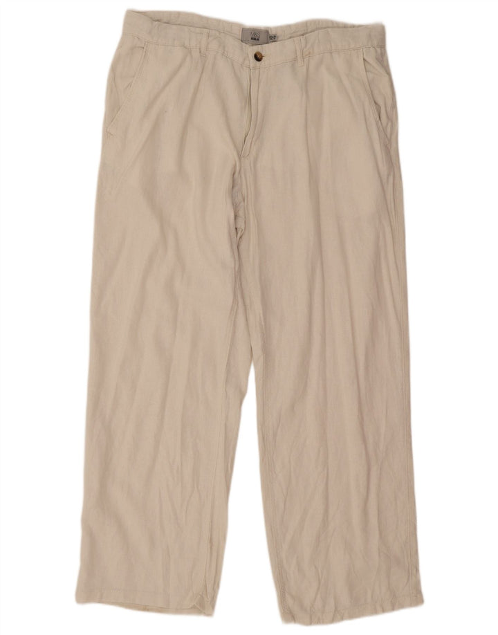 Marks & Spencer Męskie proste spodnie chino W38 L31 Off White