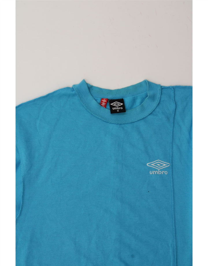 UMBRO Mens Graphic Sweatshirt Jumper Medium Blue Cotton Vintage Umbro and Second-Hand Umbro from Messina Hembry 