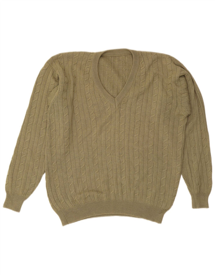 Męski sweter w stylu VINTAGE, duży, khaki