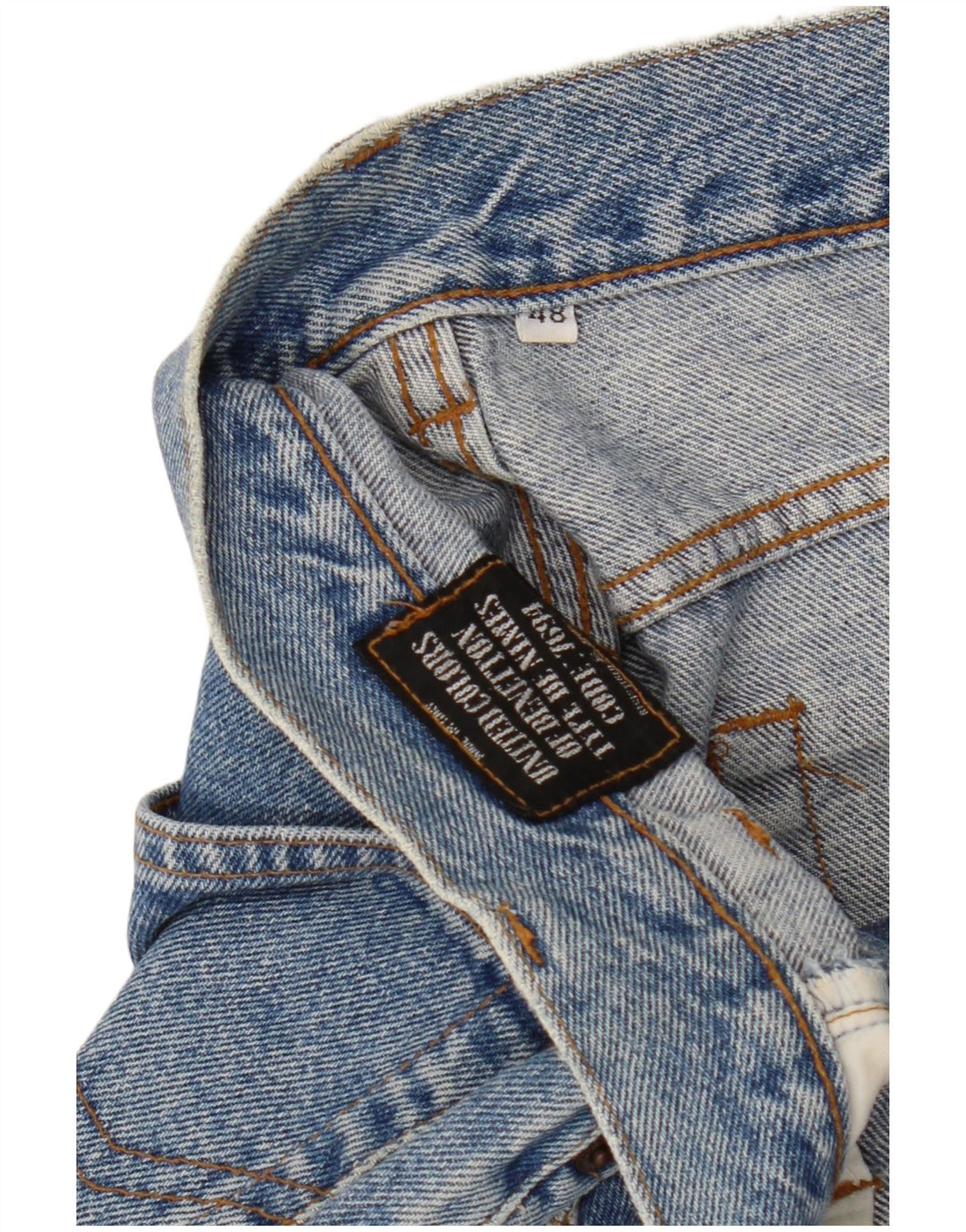 BENETTON Damskie jeansy z wysokim stanem IT 48 XL W32 L30 Niebieskie bawełniane