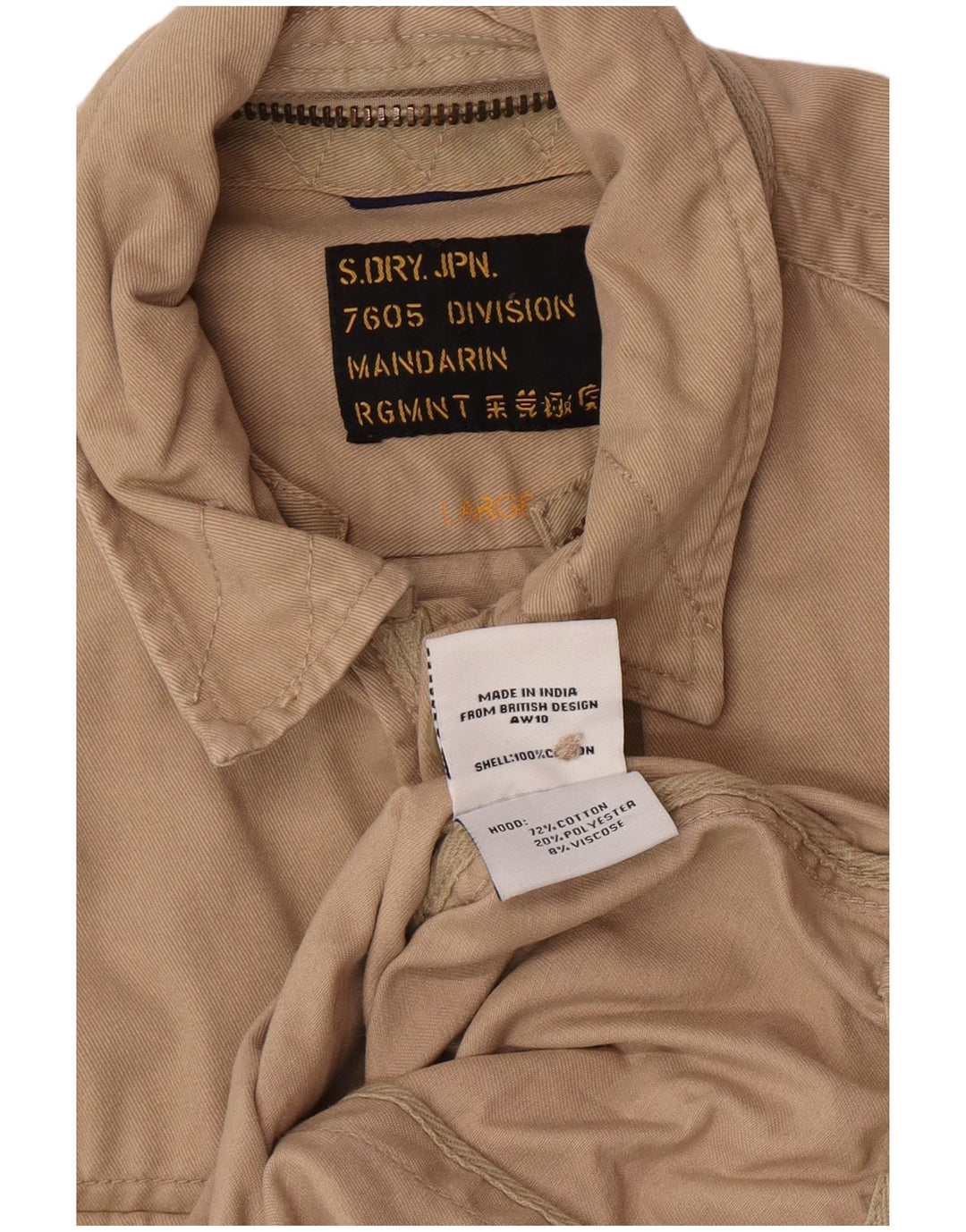 Męska koszula wojskowa Superdry, duża, beżowa, bawełniana