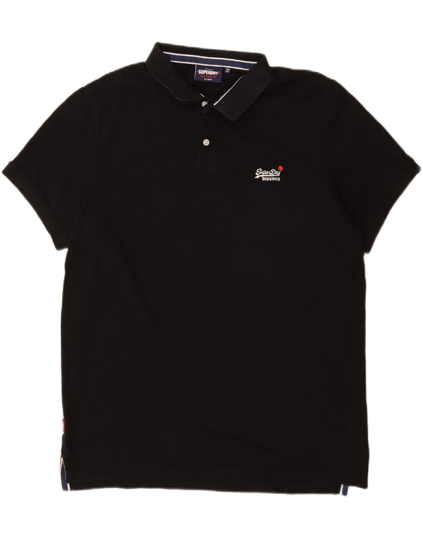 Męska koszulka polo Superdry 2XL, czarna, bawełniana