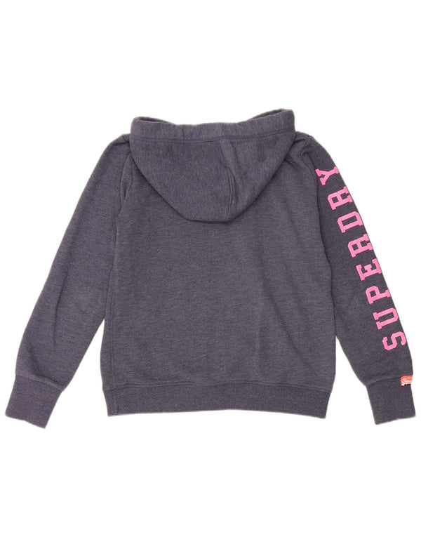 Damski sweter z kapturem Superdry Graphic UK 16, duży, niebieski, bawełniany