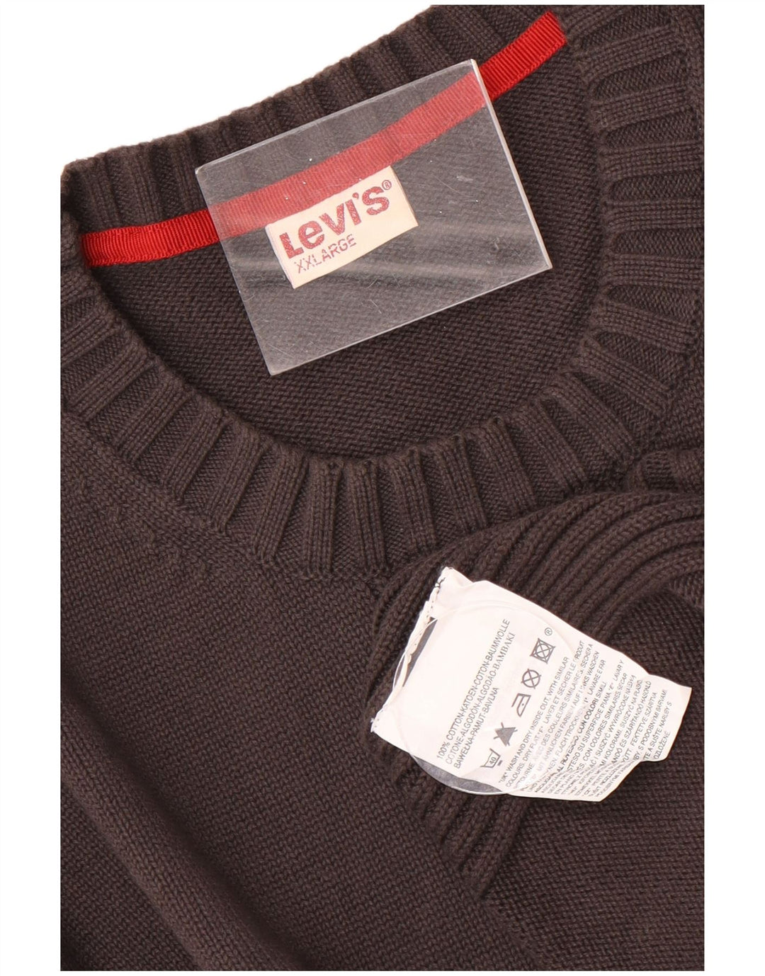 Męski sweter z okrągłym dekoltem Levi's 2XL, czarna bawełna