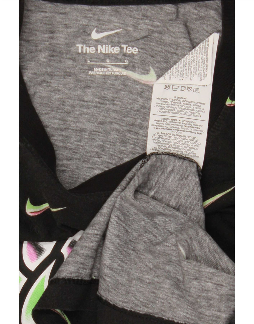Męski T-shirt z grafiką Nike, duży, czarny, bawełniany
