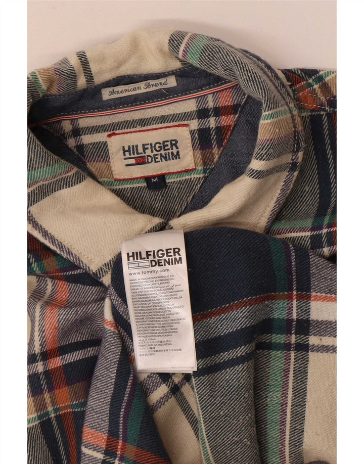 Męska koszula flanelowa Tommy Hilfiger w średnią wielobarwną kratkę, bawełniana