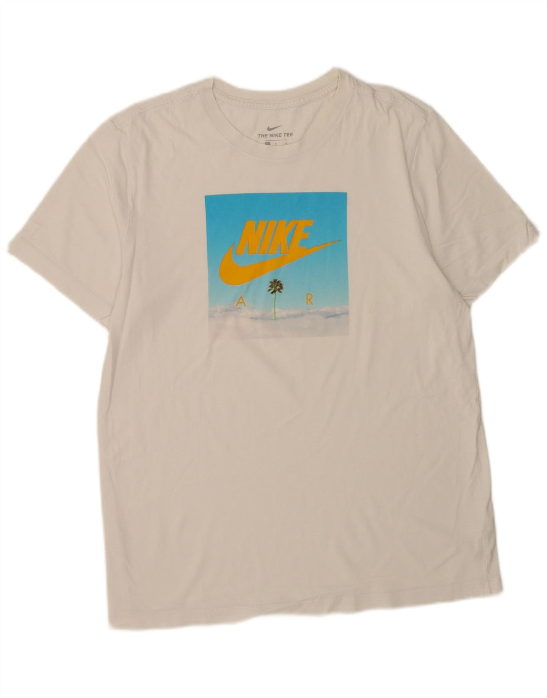 Męski T-shirt z grafiką Nike, duży, biały, bawełniany