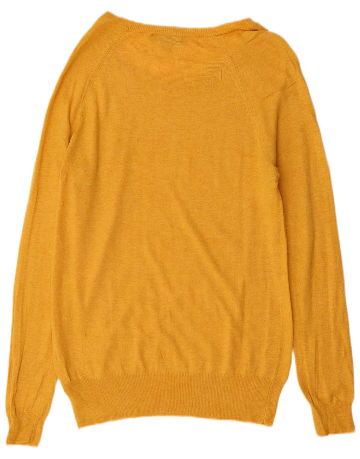 Damski sweter MOSSIMO z dekoltem w łódkę UK 16, duży, żółty nylon