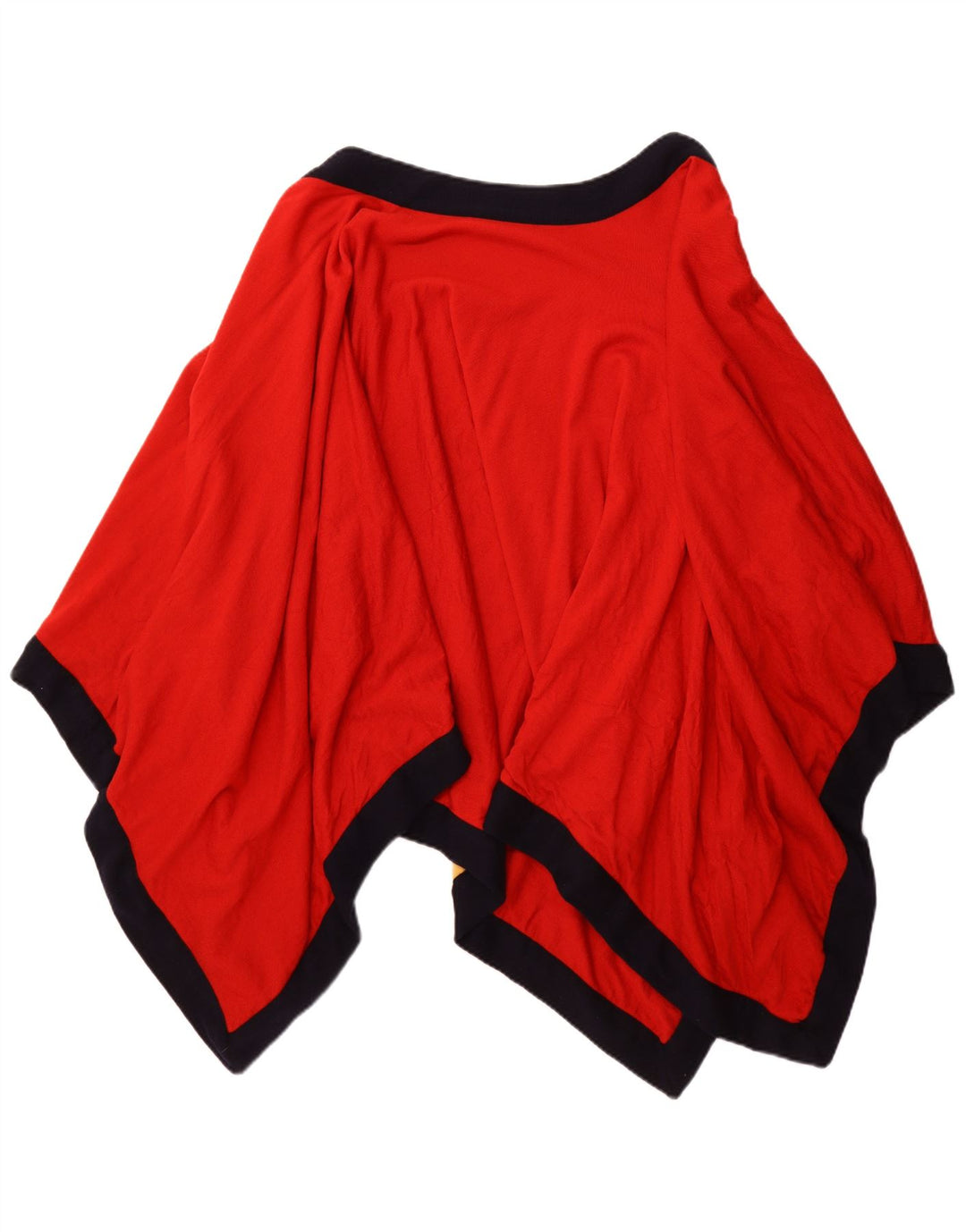 VINTAGE damski, asymetryczny, otwarty płaszcz poncho w jednym rozmiarze, w kolorze czerwonym