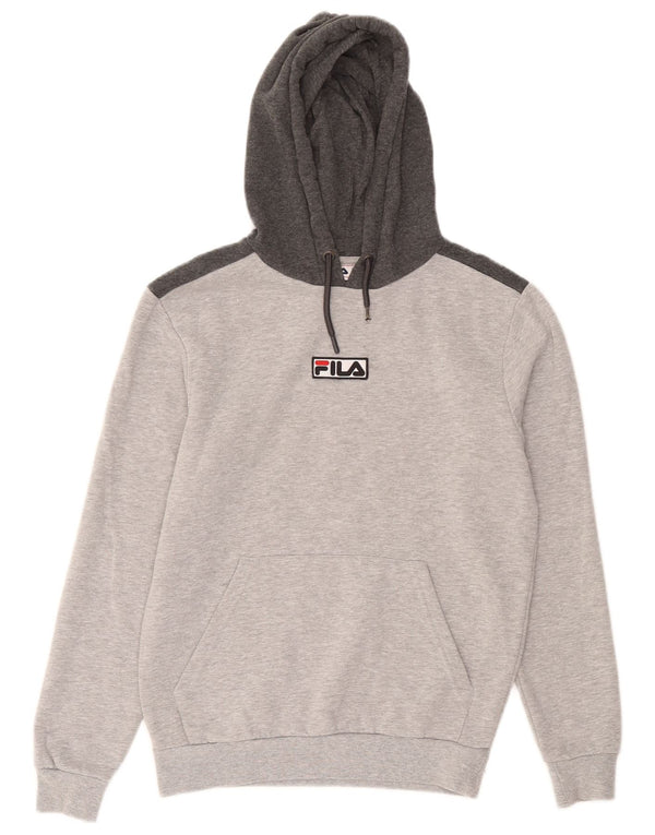 Męska bluza z kapturem Fila XS, szara, bawełniana w plamki