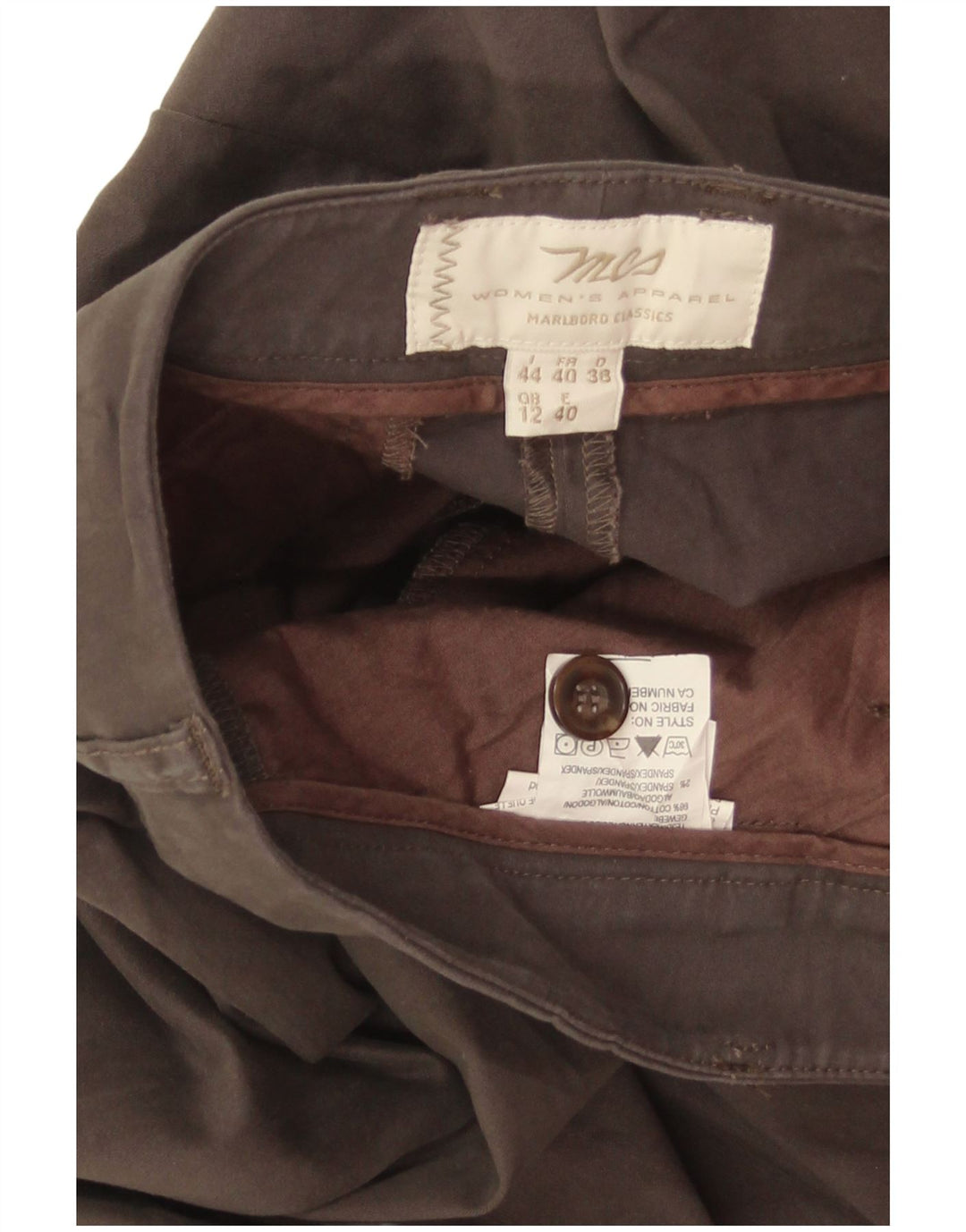 Damskie spodnie codzienne Marlboro Classics UK 12 Medium W30 L28 Szara bawełna