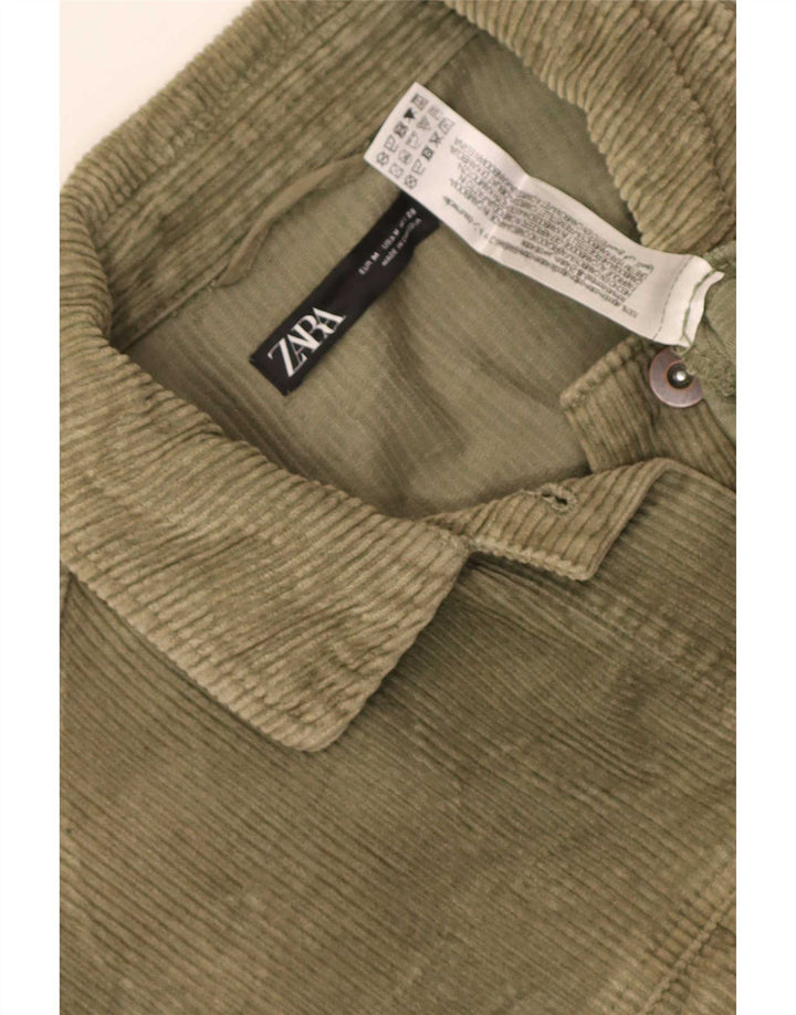 Damska, oversize'owa kurtka sztruksowa Zara UK 14, średnia bawełna khaki
