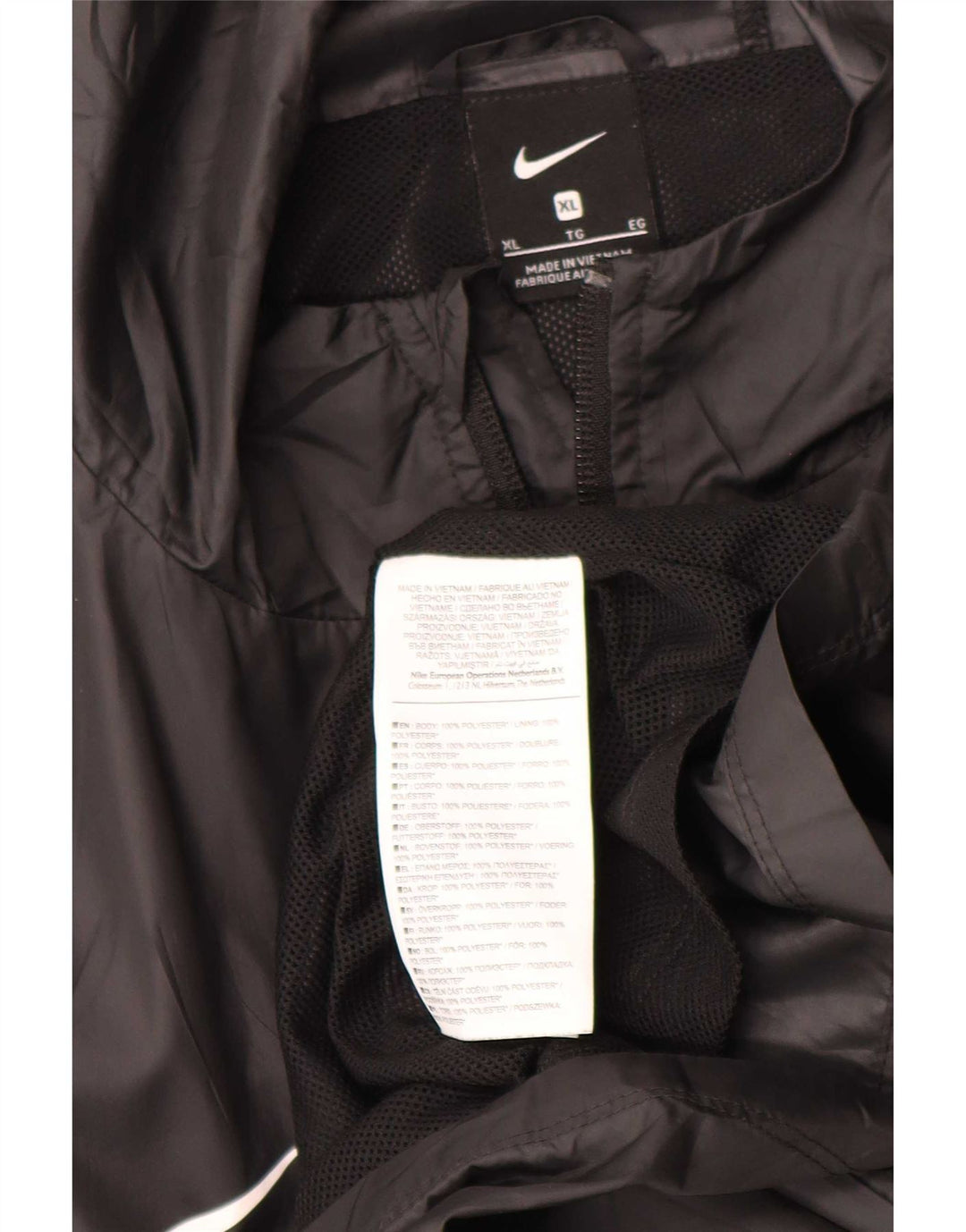 Męska kurtka przeciwdeszczowa z kapturem Nike Graphic UK 42 XL Czarny poliester