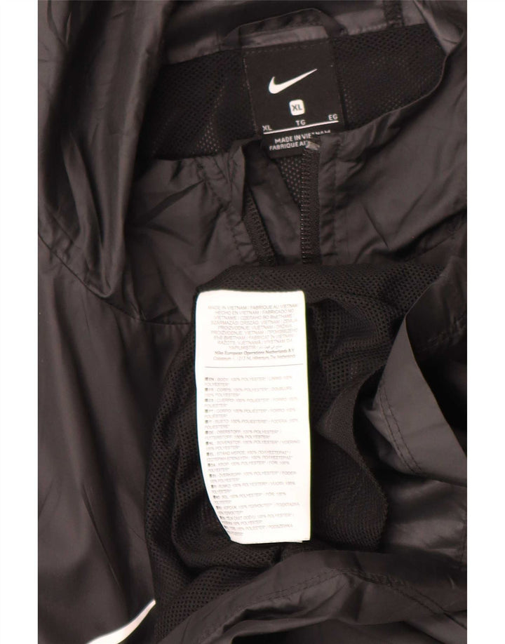 Męska kurtka przeciwdeszczowa z kapturem Nike Graphic UK 42 XL Czarny poliester