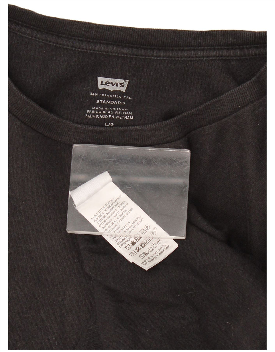Męski standardowy T-shirt Levi's, duży, czarny, bawełniany