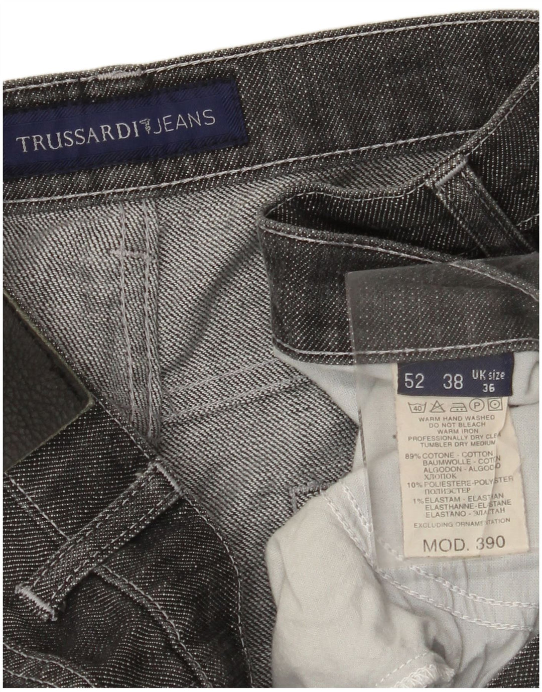 Męskie proste dżinsy TRUSSARDI W36 L27 Szara bawełna