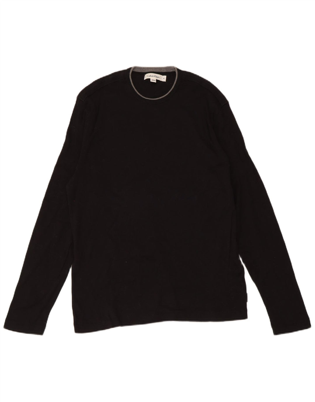 Męski sweter Calvin Klein z okrągłym dekoltem, średni czarny, bawełniany