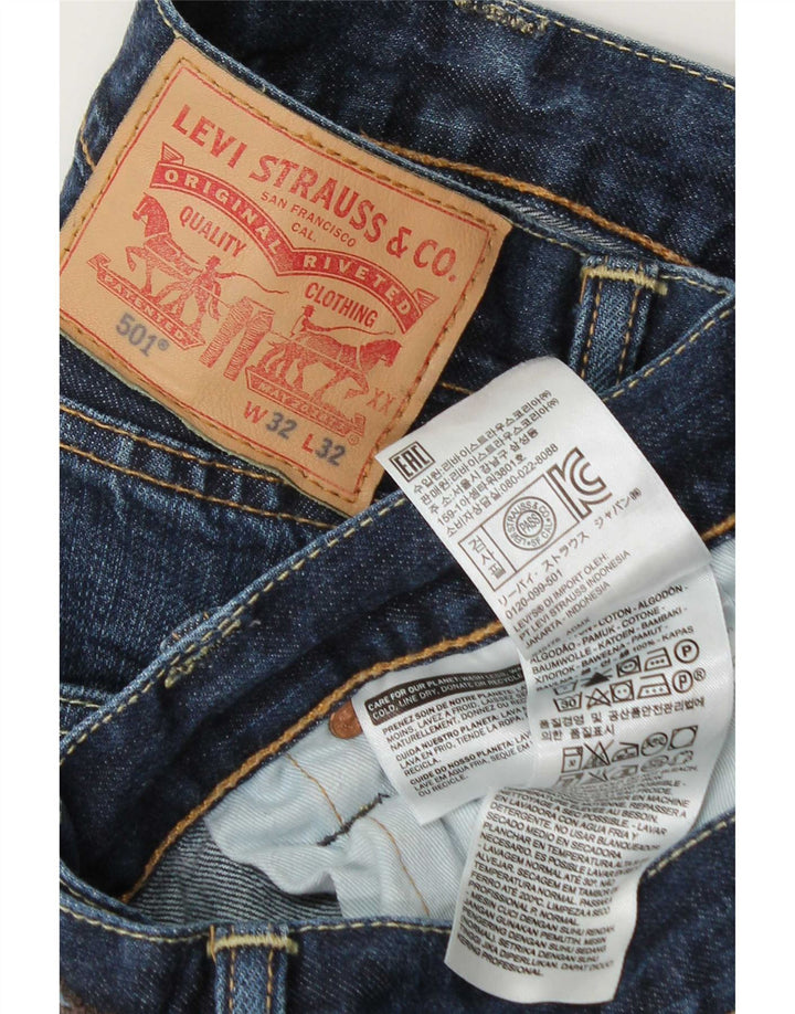 Męskie jeansy Levi's 501 Straight W32 L32 Niebieskie bawełniane