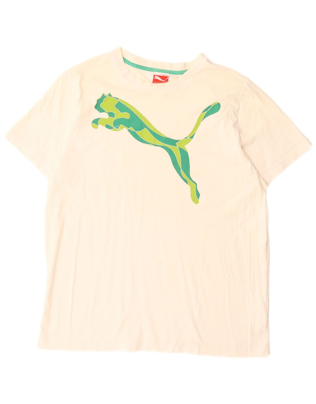 Męska koszulka z grafiką Puma, duża, biała, bawełniana