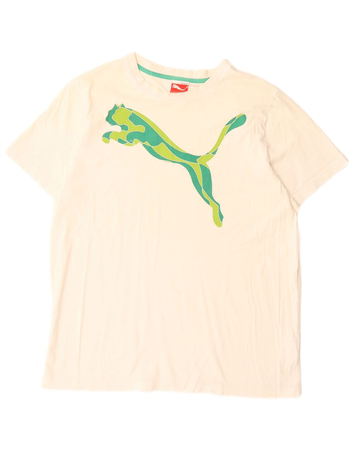 Męska koszulka z grafiką Puma, duża, biała, bawełniana