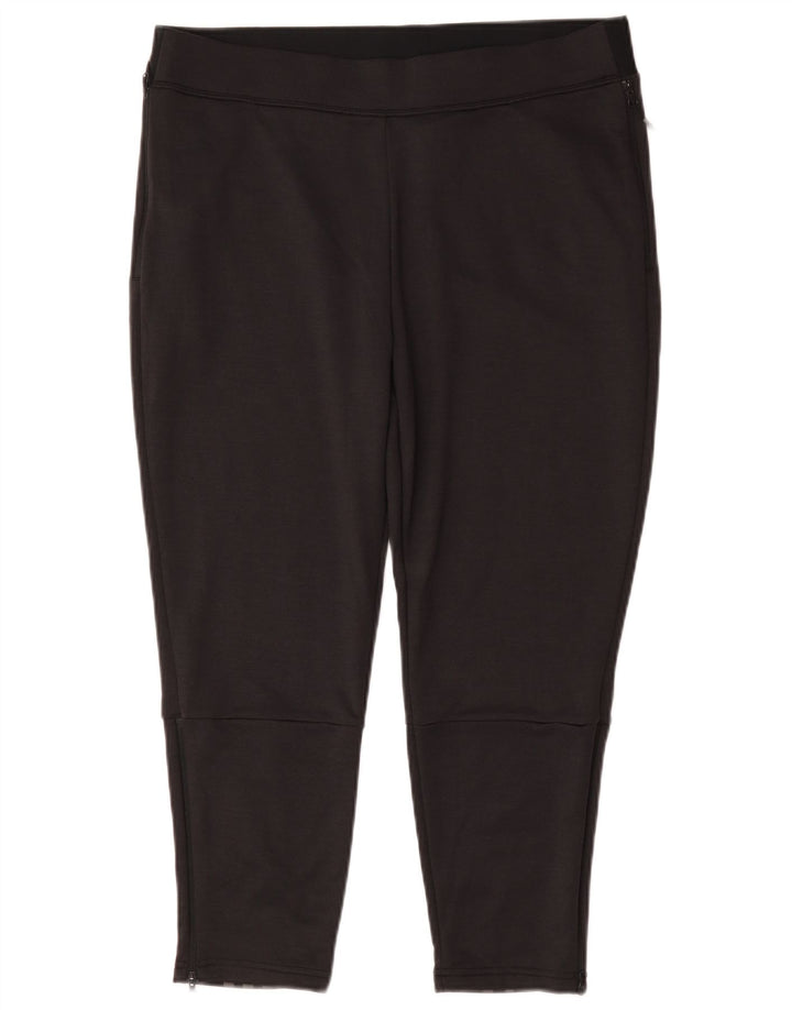 Damskie spodnie dresowe Adidas UK 16/18, duże, czarne, poliestrowe