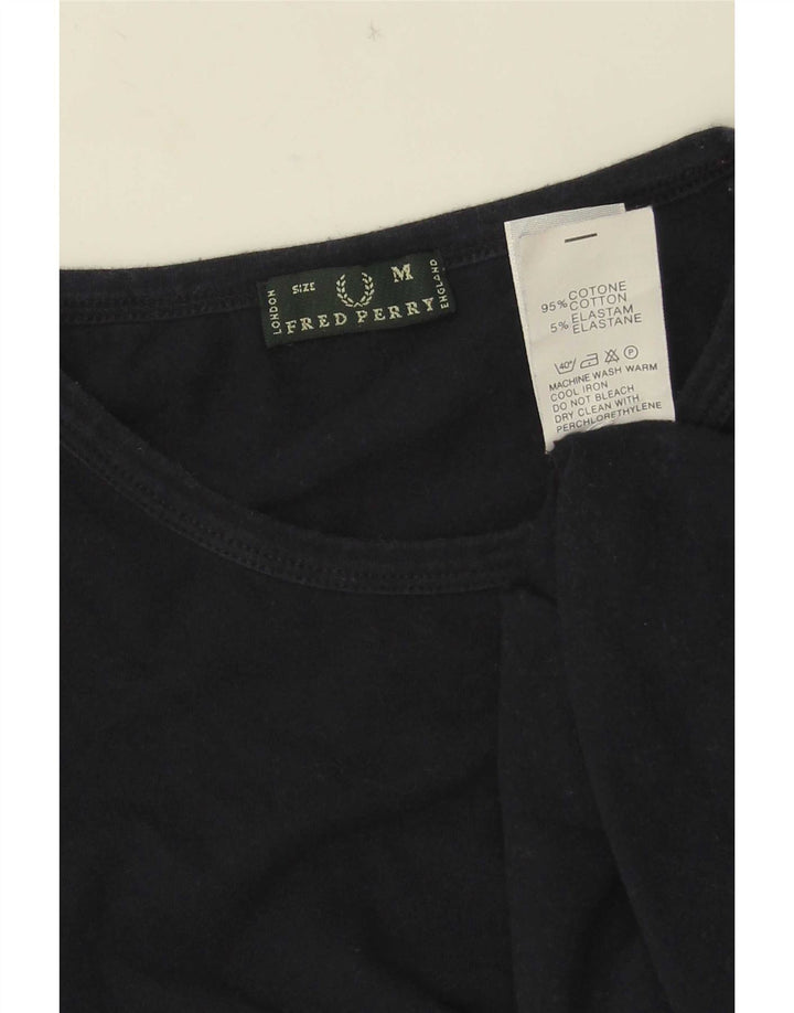 Damska kamizelka Fred Perry Crop Top UK 12, średnia czarna bawełna