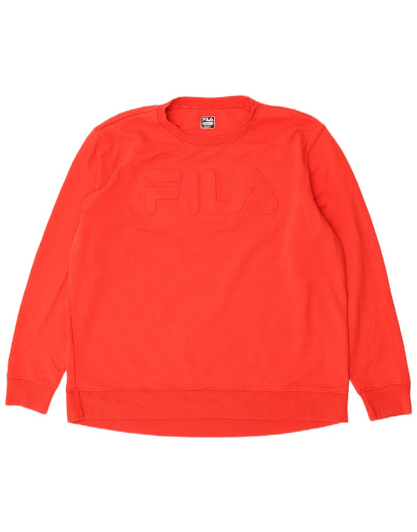 Damska bluza z grafiką Fila, UK 18 XL, czerwona bawełna