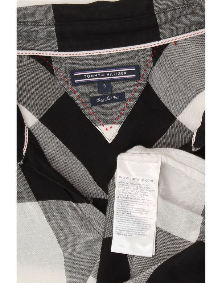 Damska koszula o regularnym kroju Tommy Hilfiger US 8 w średnią czarną kratkę, wiskoza