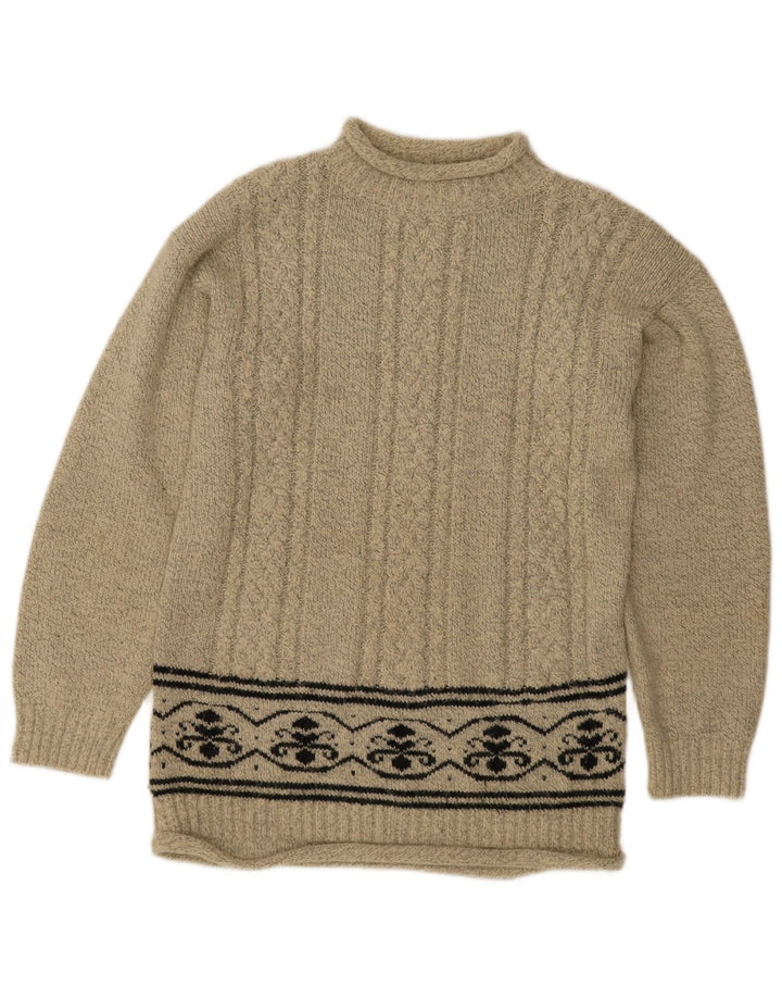 Sweter damski Charlotte Halton z golfem UK 12 średni beż