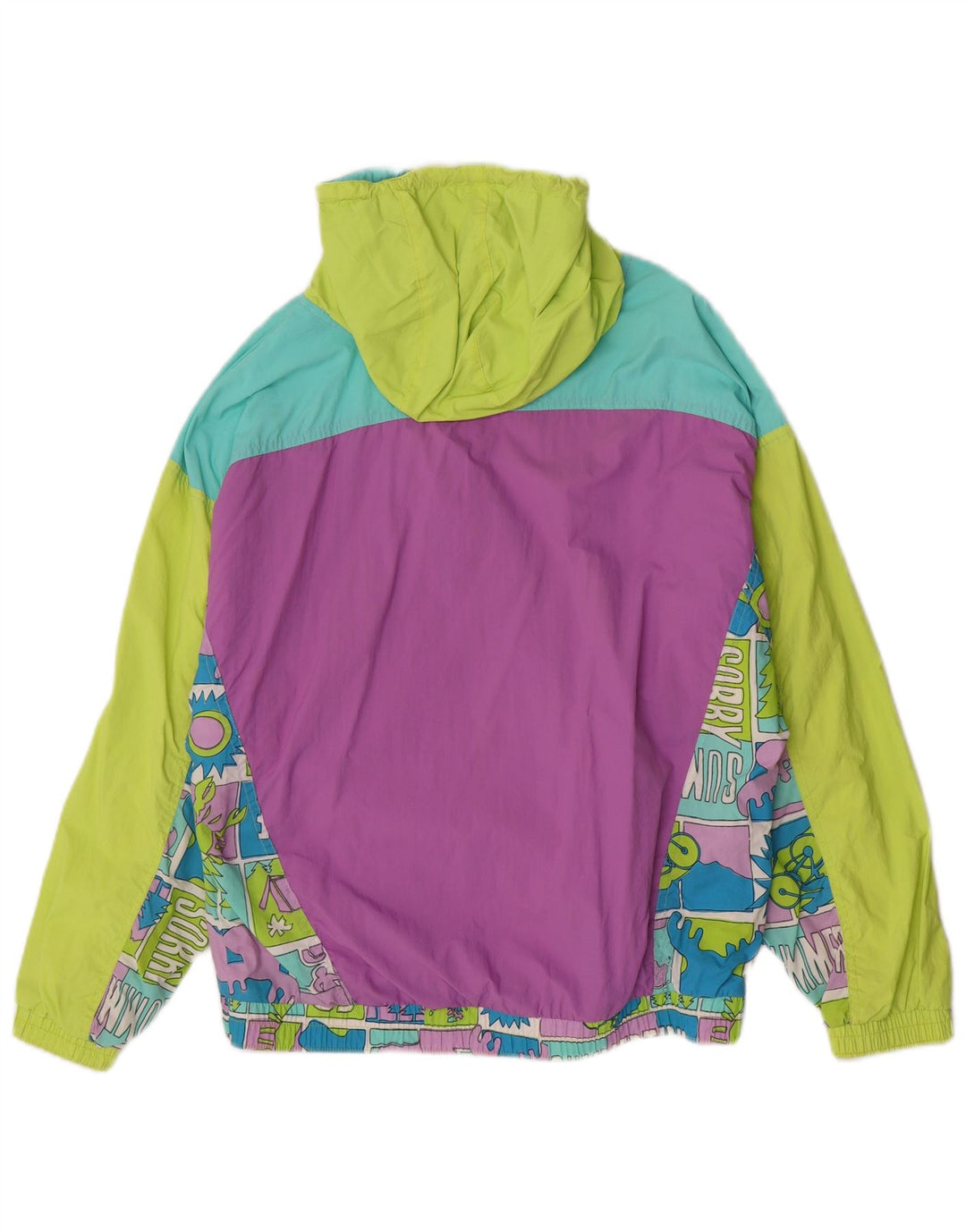 Przepraszamy, damska graficzna kurtka Anorak IT 46, duża, wielobarwna, retro
