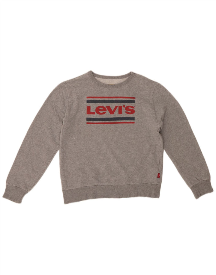 Bluza chłopięca LEVI'S z grafiką, 11-12 lat, szara bawełna