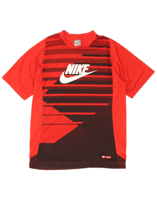 Chłopięcy T-shirt z grafiką Nike Air Max 13-14 lat XL, czerwony, blok kolorów