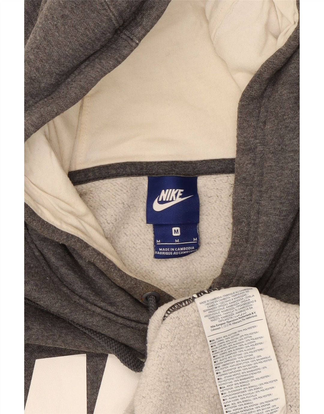 Męski sweter z kapturem Nike Graphic, średnioszary, bawełniany